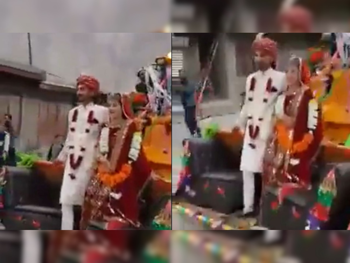 JCB Baraati! Bride and groom ditch luxurious vehicle, choose THIS to reach the wedding venue - WATCH viral video