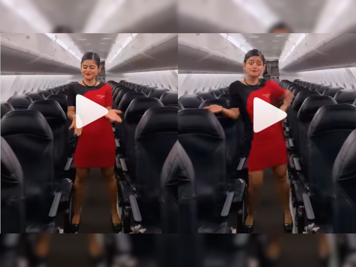 Air hostess dances to AR Rahman's 'Urvashi Urvashi' song on empty flight - Watch viral video