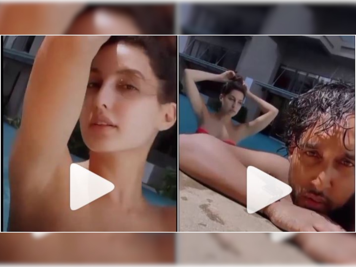 Nora Fatehi Nudes - Nora Fatehi's video in off-shoulder bikini with a mystery man goes viral -  WATCH