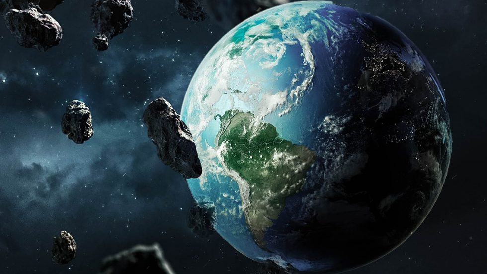 Asteroids towards outlet earth