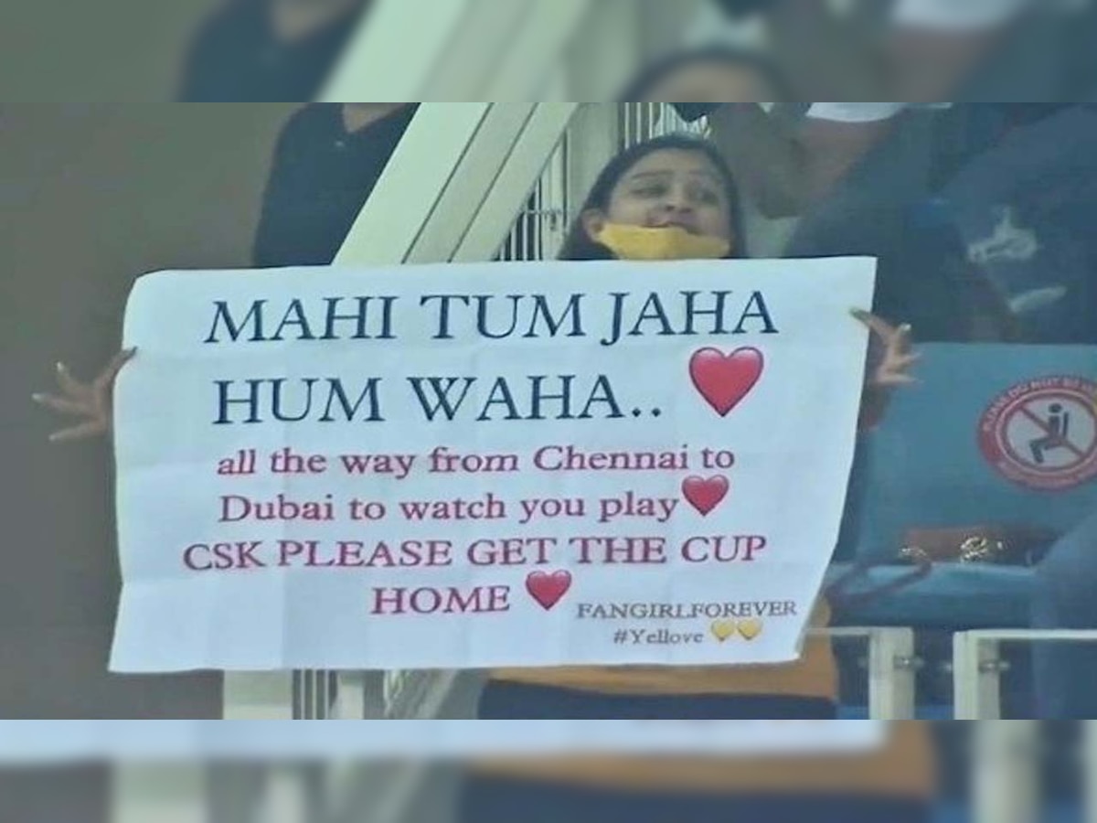 'Mahi tum jaha hum waha': Dhoni fangirl travels from Chennai to Dubai, creates social media sensation - WATCH