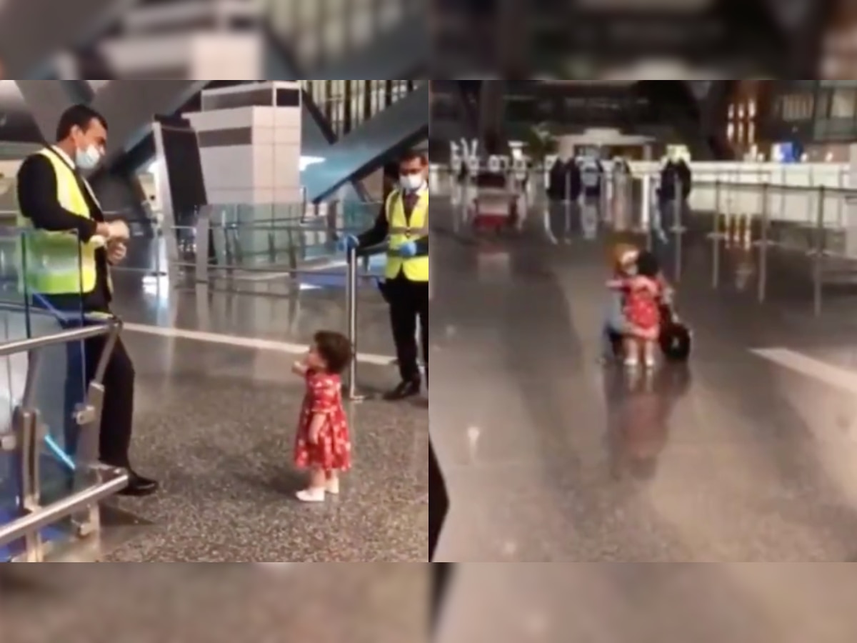 Little girl asks permission to hug aunt at airport, wins the