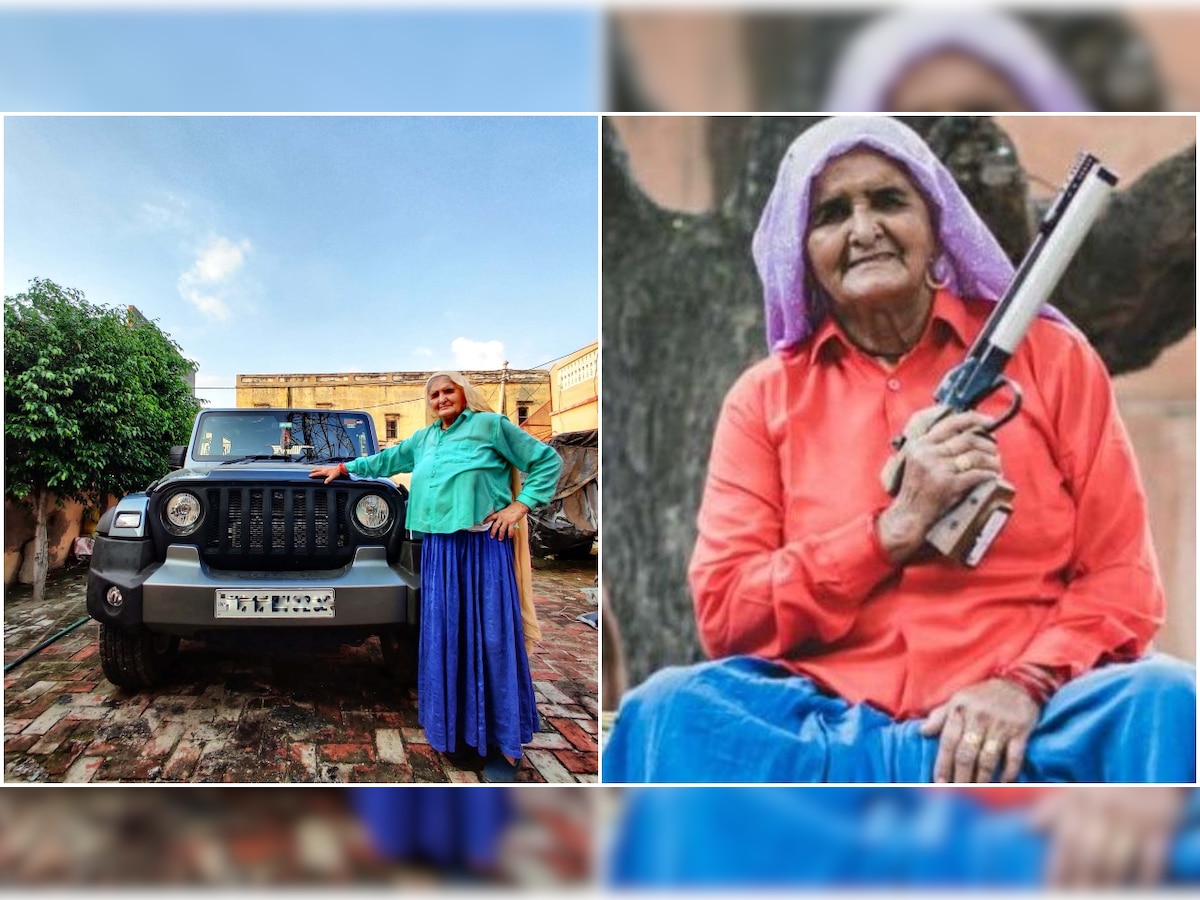 Shooter Dadi poses before Mahindra Thar SUV, Anand Mahindra retweets with THIS reply