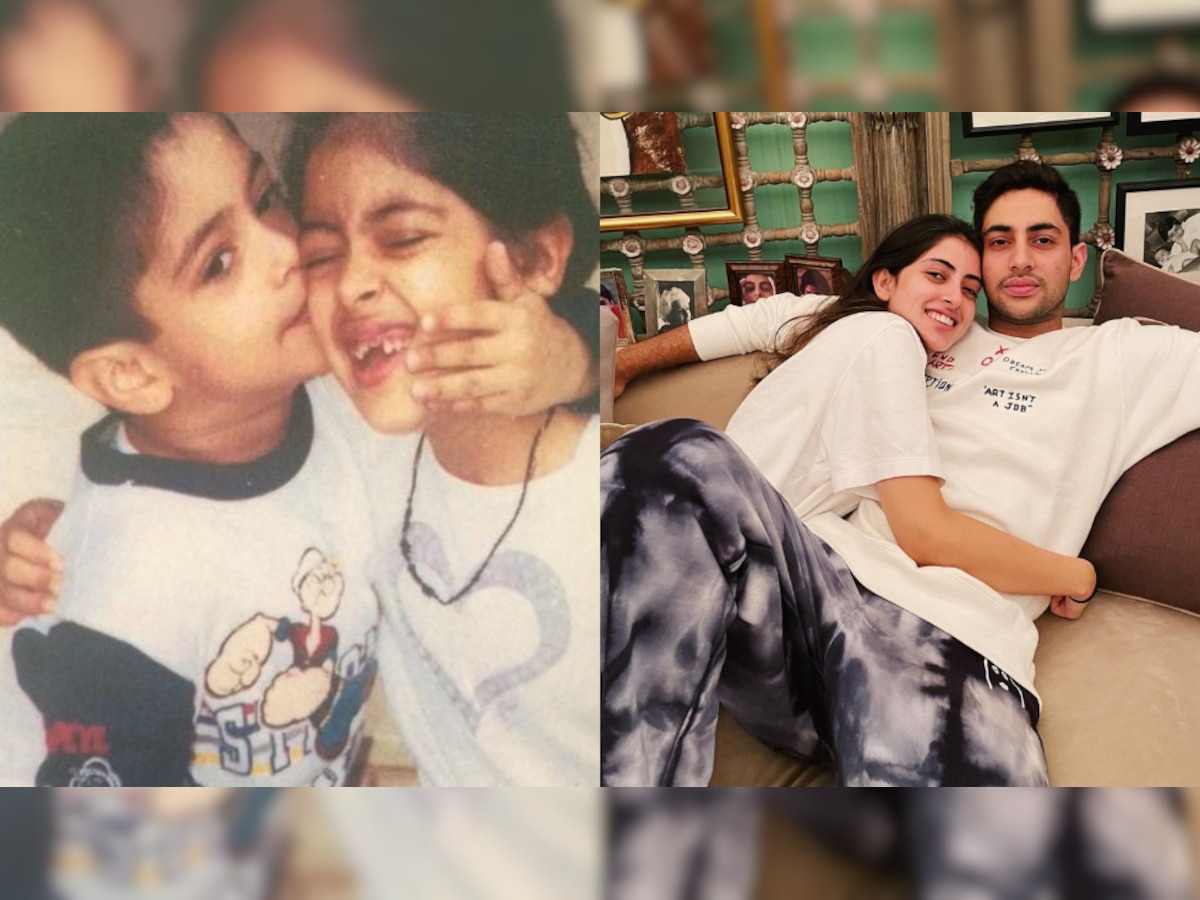 Navya Naveli Nanda shares UNSEEN childhood pic with brother Agastya Nanda on Bhai Dooj 2021