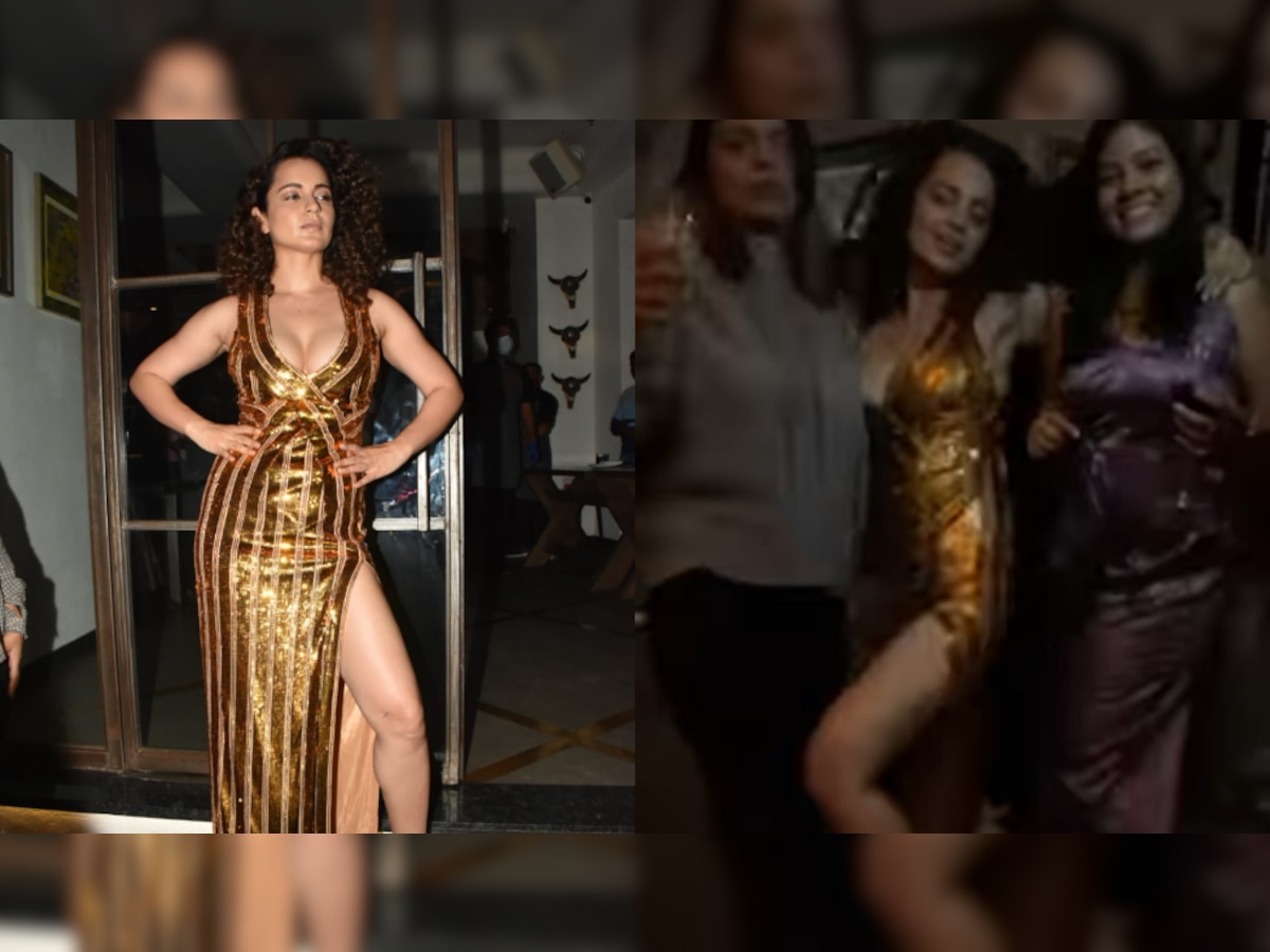 Kangana Ranaut stuns in sequin dress with thigh-high slit at ‘Tejas’ wrap party