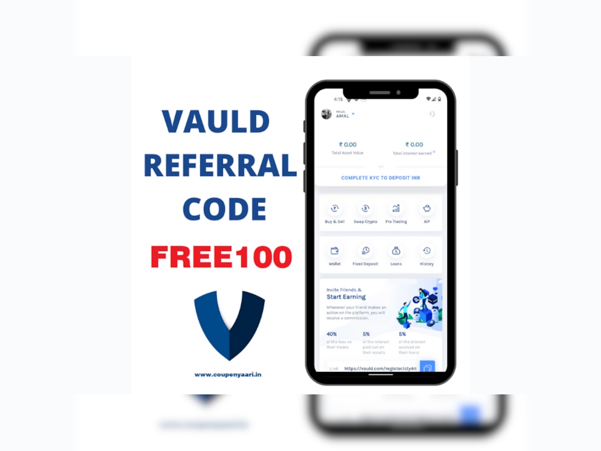 Vauld Referral Code [FREE100] get free 40% discount on trading