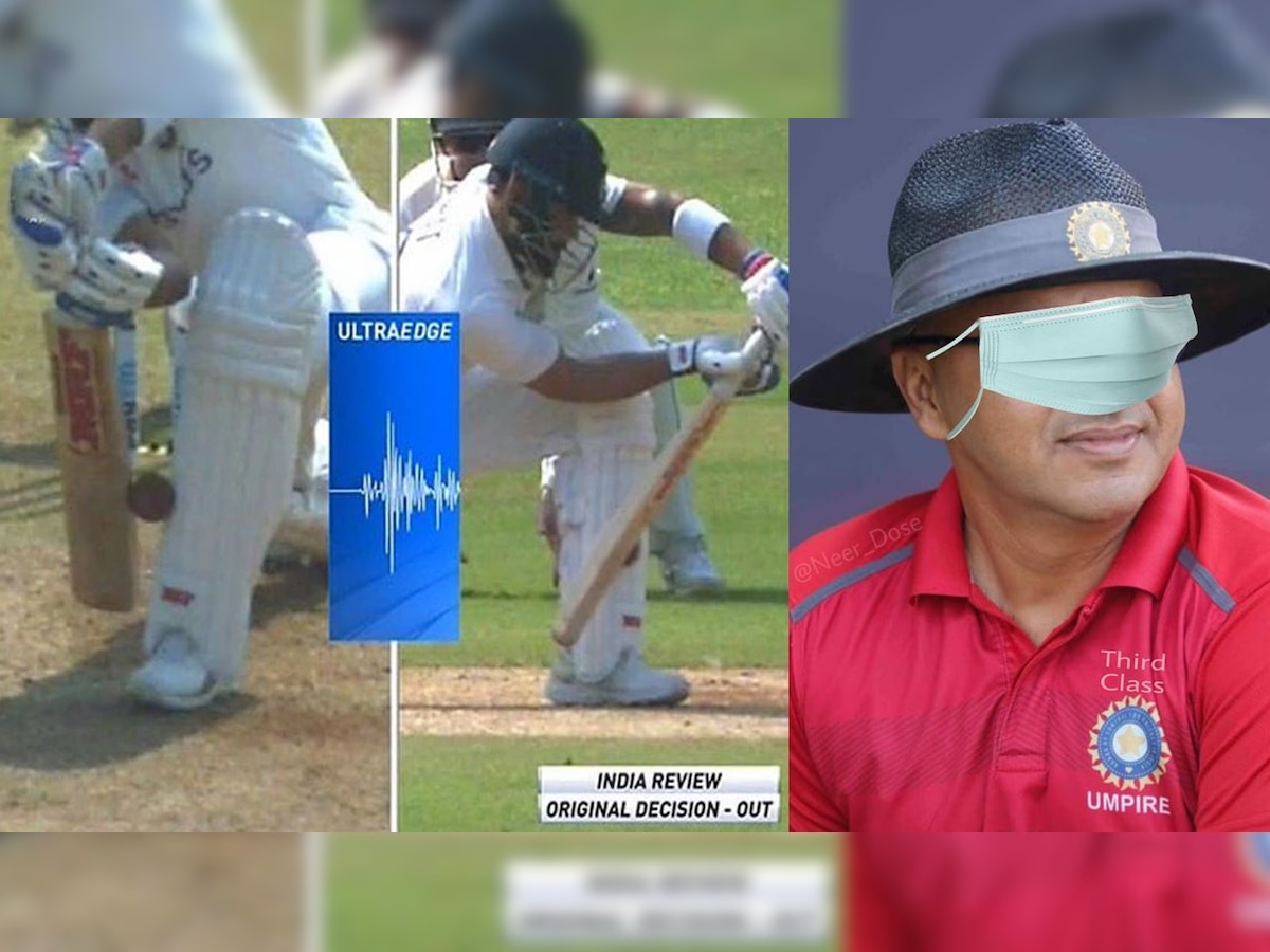 IND vs NZ: Memes flood Twitter after Umpire Virender Sharma adjudges Virat Kohli out