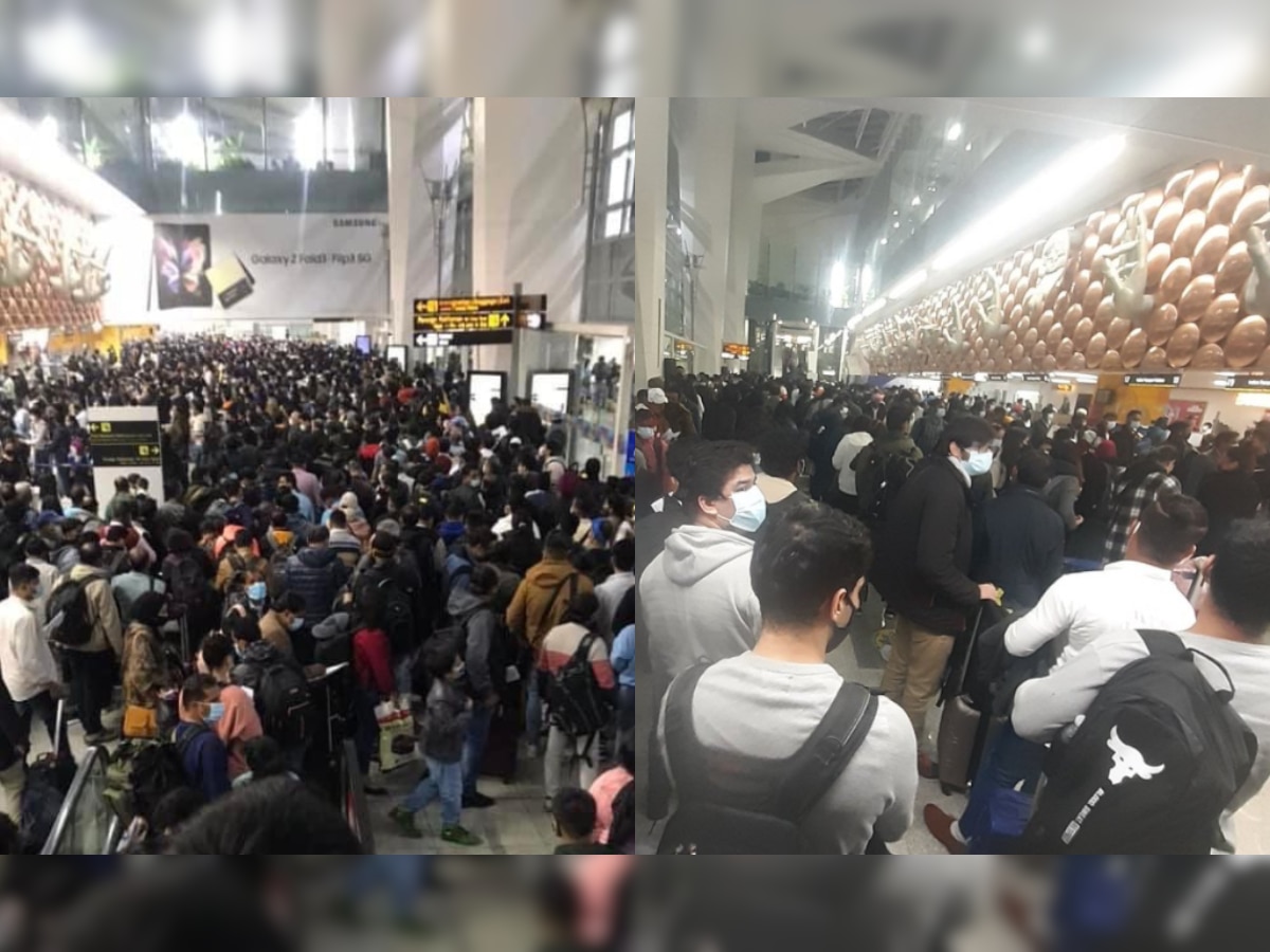 Huge crowd at Delhi international airport amid Omicron threats- Check viral photos here