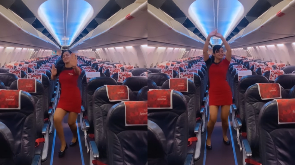 SpiceJet air hostess dances to Sara Ali Khan's 'Chaka Chak' song on ...