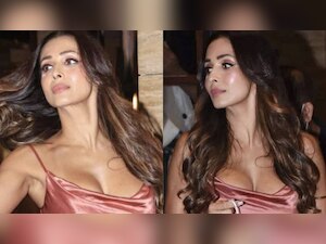 Malaika Arora raises HOTNESS bar in satin dress featuring thigh-high slit and plunging neckline, WATCH viral video