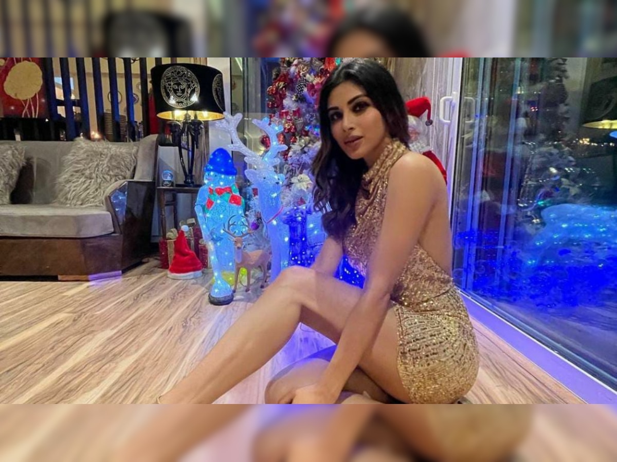 Mouni Roy looks glamorous in glittery golden mini dress, drops pictures