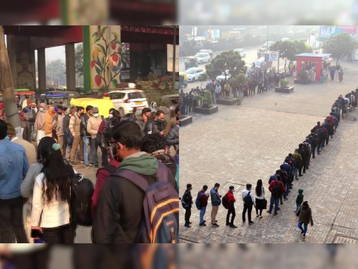 Long queues outside Delhi Metro stations, bus stands amid Omicron threat- Check viral photos here