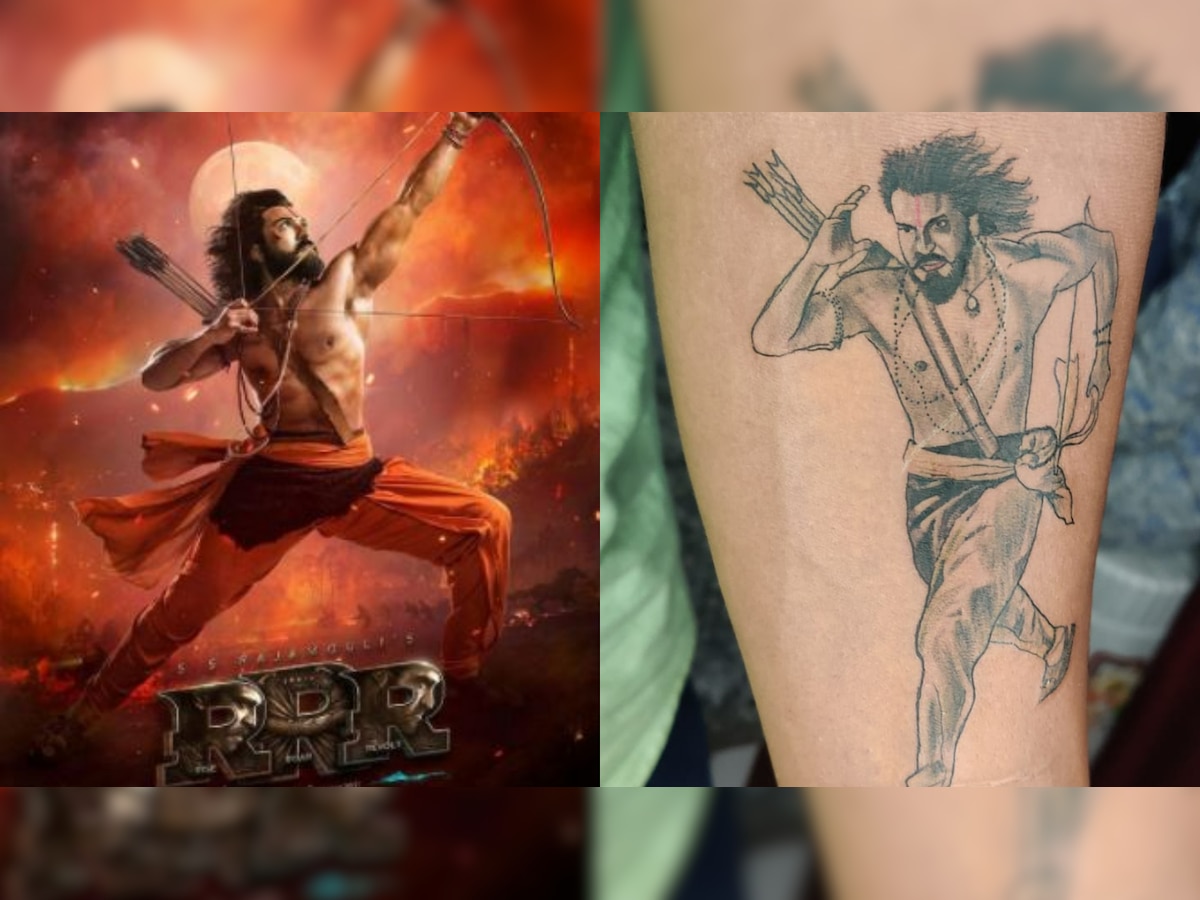 After Kartik Aaryan, Ram Charan's fan gets his tattoo, inks actor's 'RRR' avatar on his arm - see