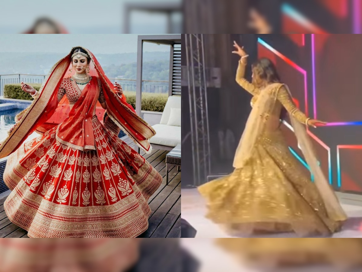 Mouni Roy gives sizzling dance performance on 'Ghar More Pardesiya' at her sangeet night, watch viral video