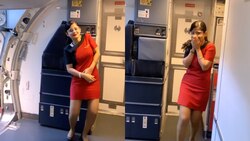 SpiceJet air hostess takes on Allu Arjun's hook step from the film 'Pushpa' - WATCH viral video 