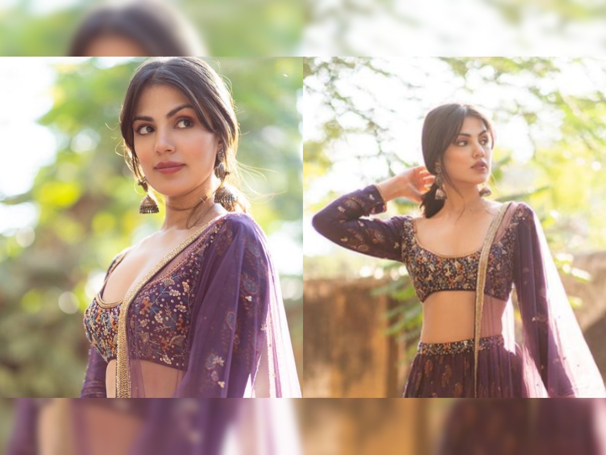 Rhea Chakraborty channels her inner 'butterfly' in purple lehenga, fans call her 'pretty pie'