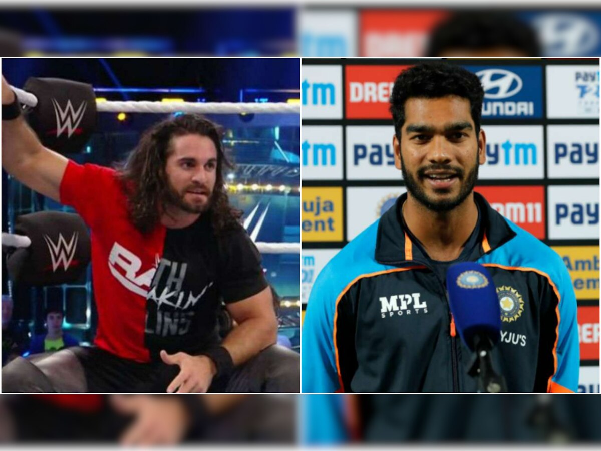 Watch: WWE superstar Seth Rollins surprises KKR's Venkatesh Iyer, check out what happened next!