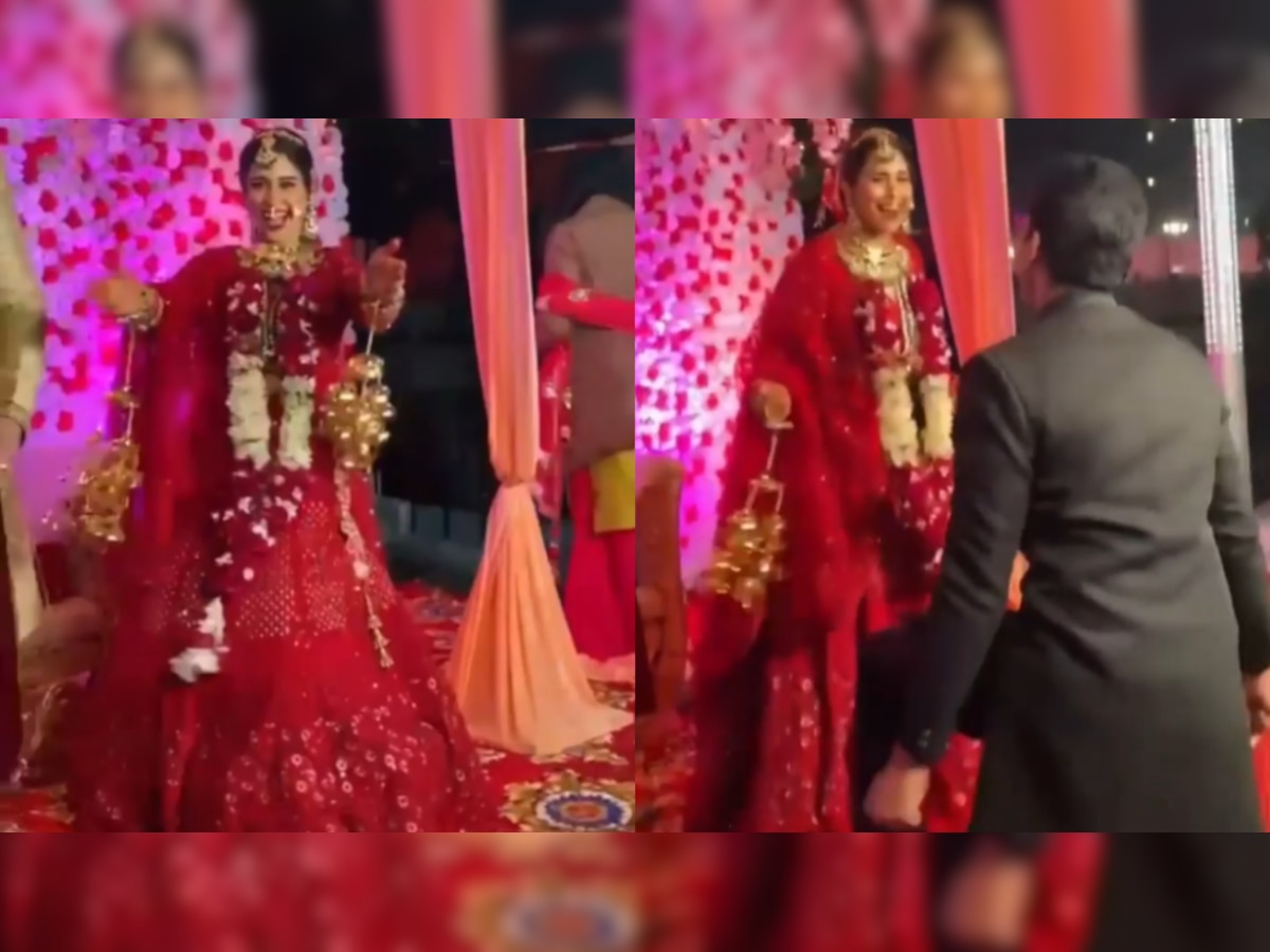 Energetic bride dances to Sukhbir's popular Punjabi song on stage - WATCH viral video 