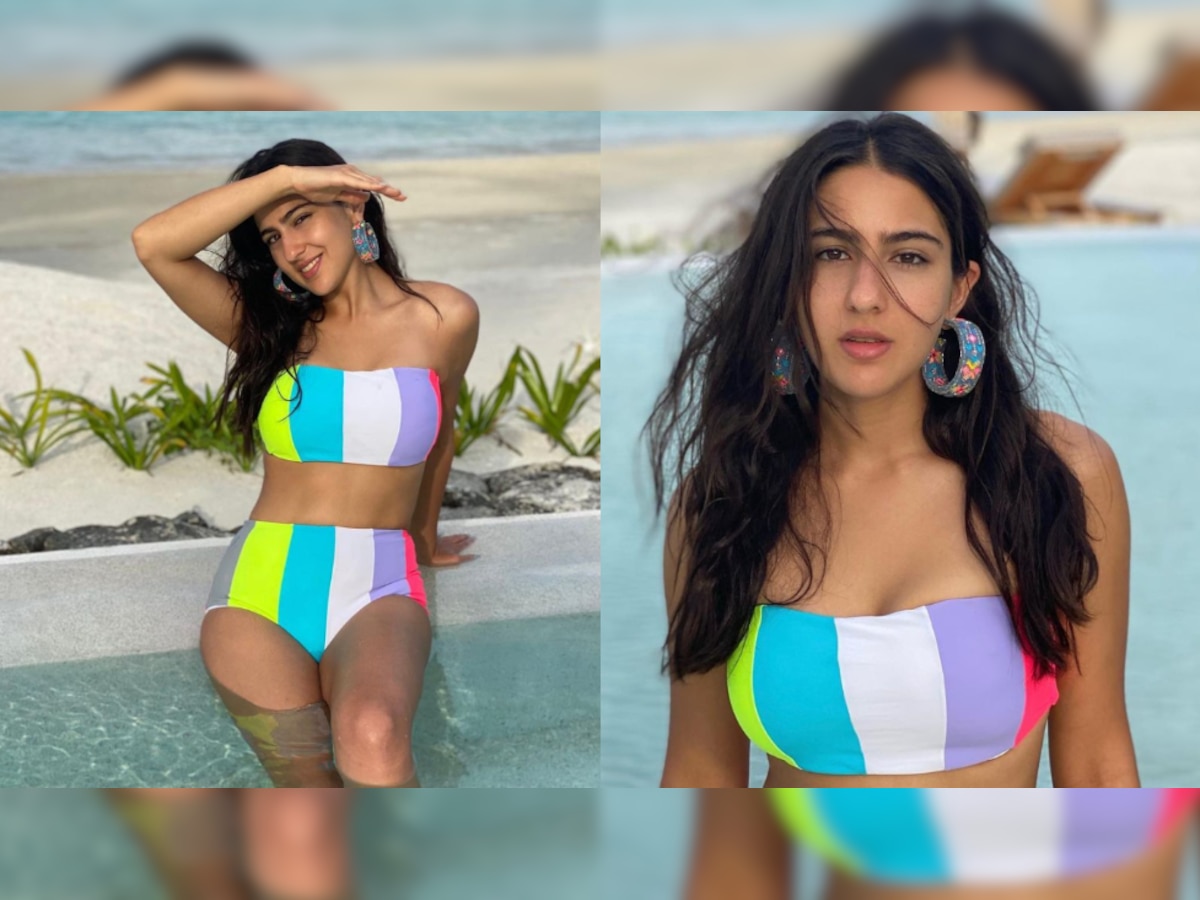 Sara Ali Khan sets internet on fire in multi-coloured bikini, photos go VIRAL 