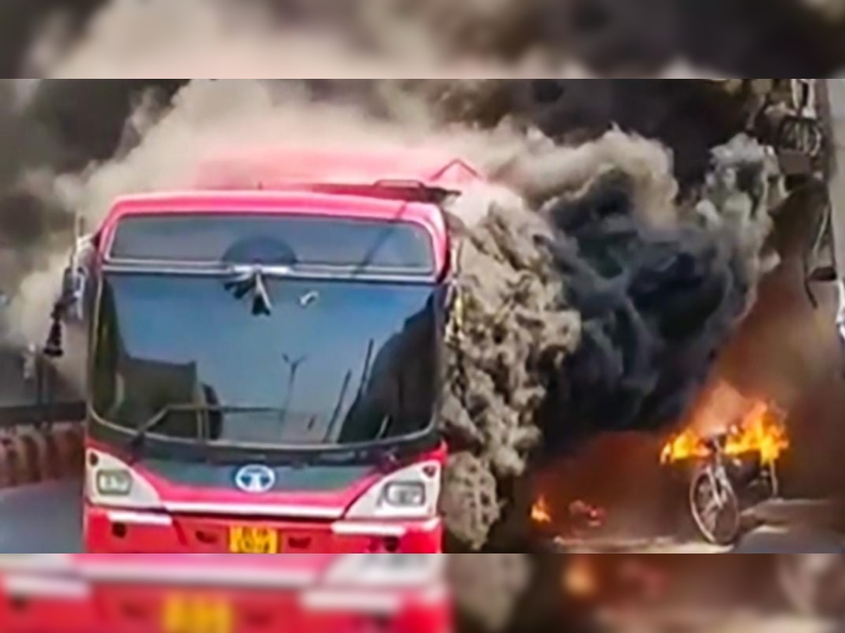 Delhi Transport Corporation bus catches fire, no casualties reported