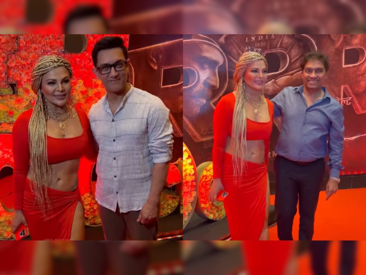 RRR: Rakhi Sawant poses with Aamir Khan, Johnny Lever at film’s success party 
