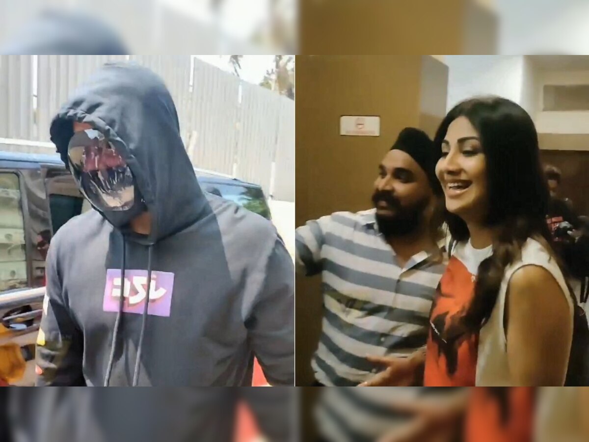 Shilpa Shetty laughs at husband Raj Kundra's outfit to avoid paparazzi, netizen calls him 'sasta Deadpool'