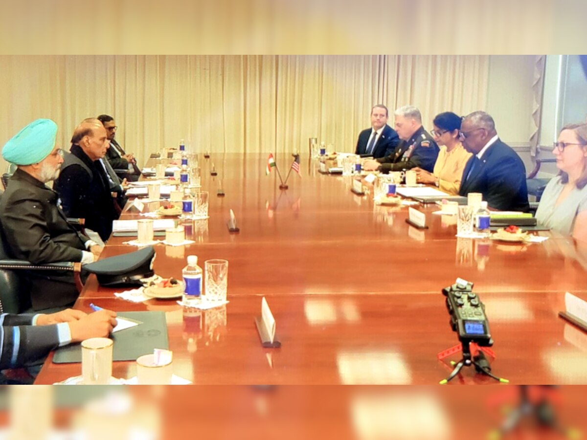 Defence Minister Rajnath Singh attends delegation-level meeting with US counterpart at Pentagon
