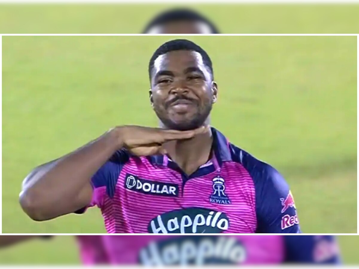 IPL 2022: Pushpa fever grips Obed McCoy as he celebrates in Allu Arjun's style after taking a wicket, Watch!