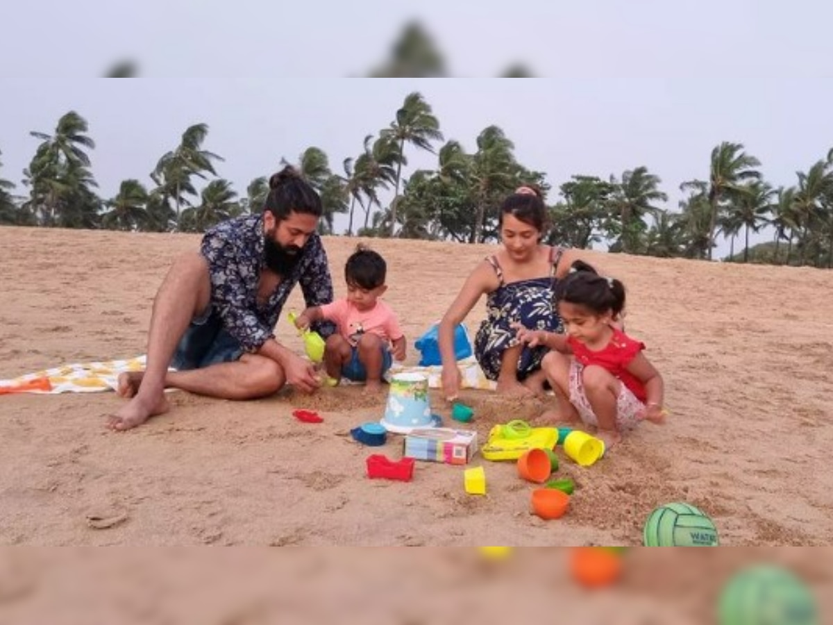 KGF Chapter 2 star Yash builds sandcastles with children, spends quality time with wife Radhika Pandit