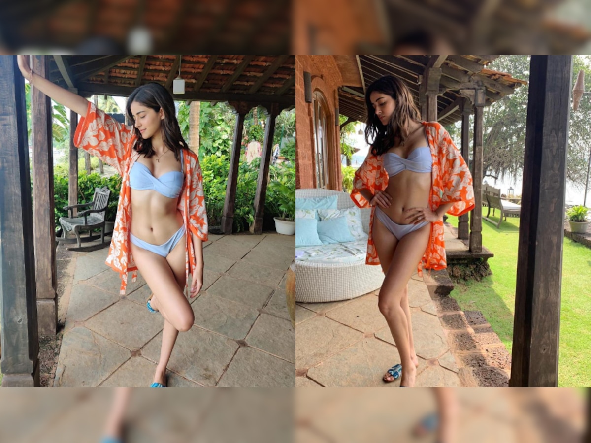 Ananya Pandey Sex Xxx - Ananya Panday flaunts her toned body in sexy blue bikini, Suhana Khan reacts