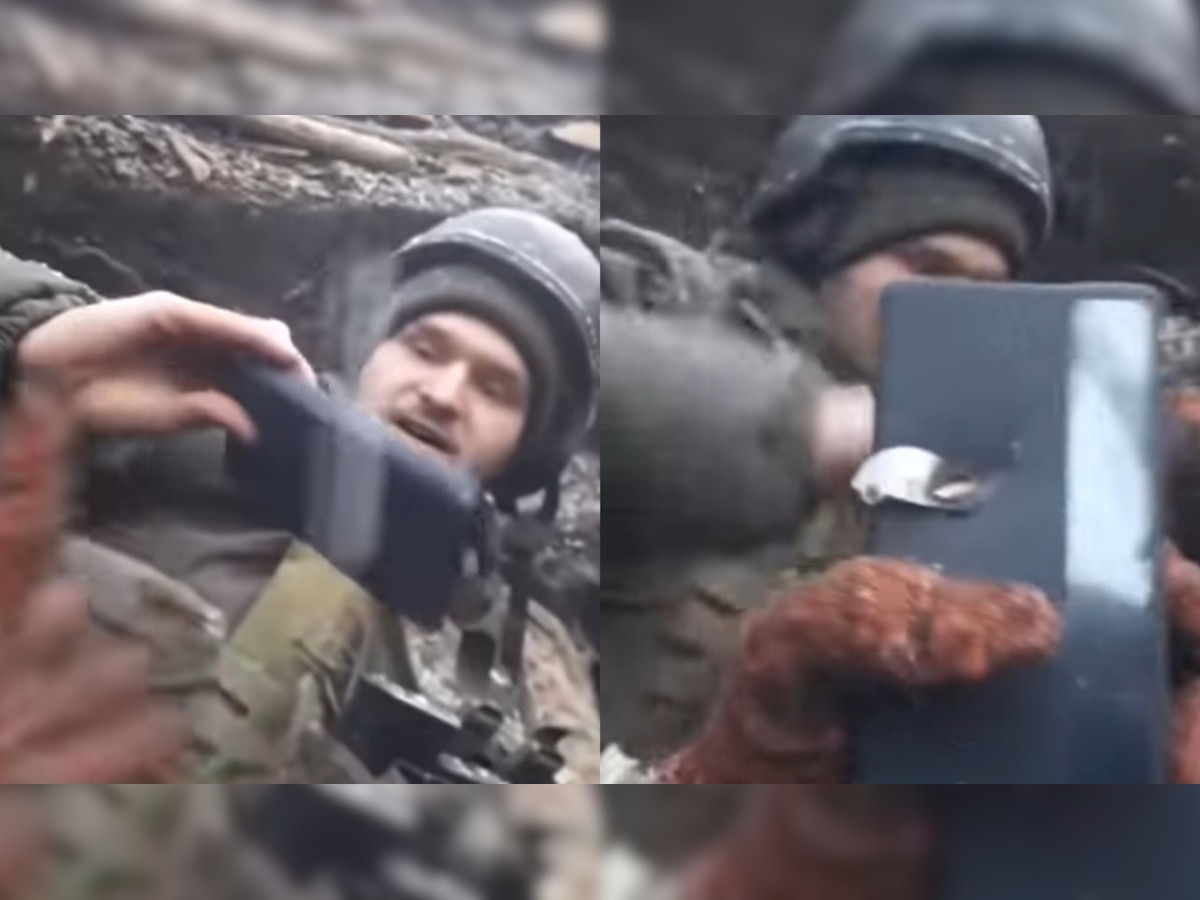Mobile phone saves Ukrainian soldier's life from bullet, video goes viral