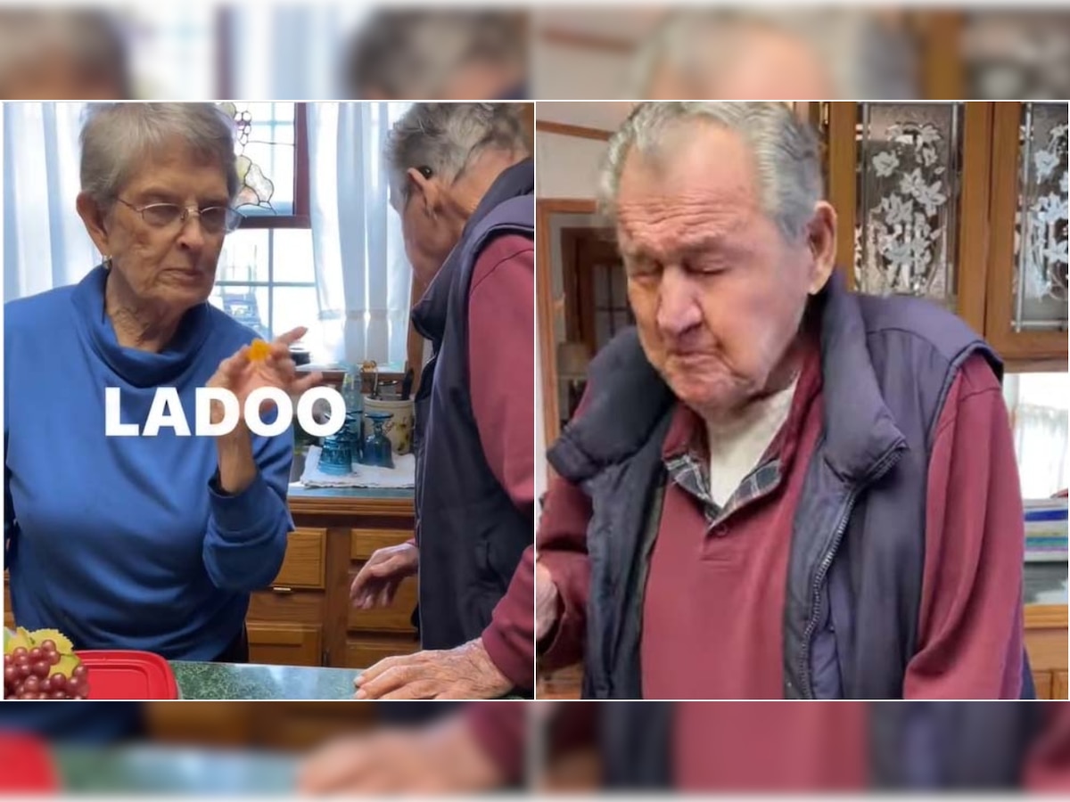 Priceless expressions! 90-year-old foreign couple tries Indian snacks for first time, watch