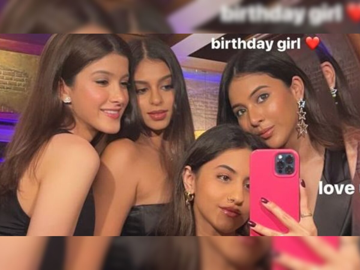 Suhana Khan, Shanaya Kapoor twin in black as they party with their girl gang