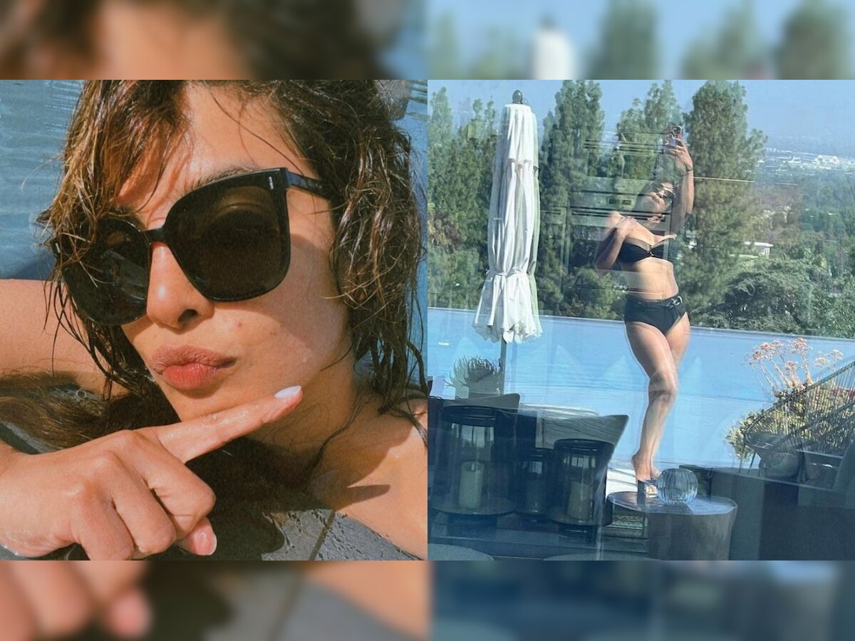 Priyanka Chopra enjoys pool time in black swimwear, grooves to Aamir Khan's song 