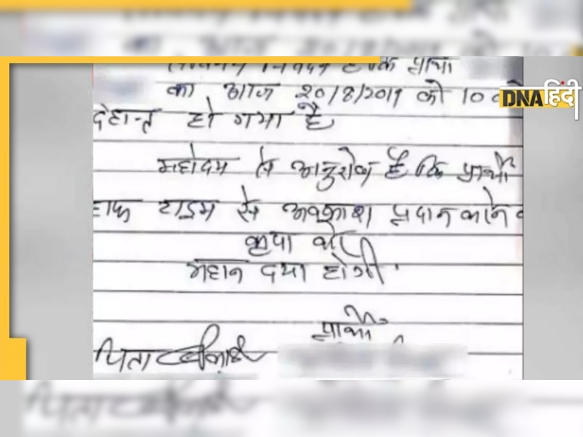 SHOCKING: छात्र ने एप्लीकेशन में लिखा- 'मेरा देहांत हो गया है, मुझे आधे दिन की छुट्टी चाहिए', प्रिंसिपल ने साइन कर कहा 'ग्रांटेड' 