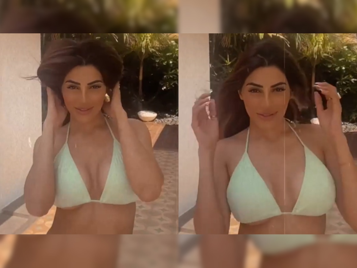 Nikki Tamboli looks sizzling hot in green bikini top, video goes viral