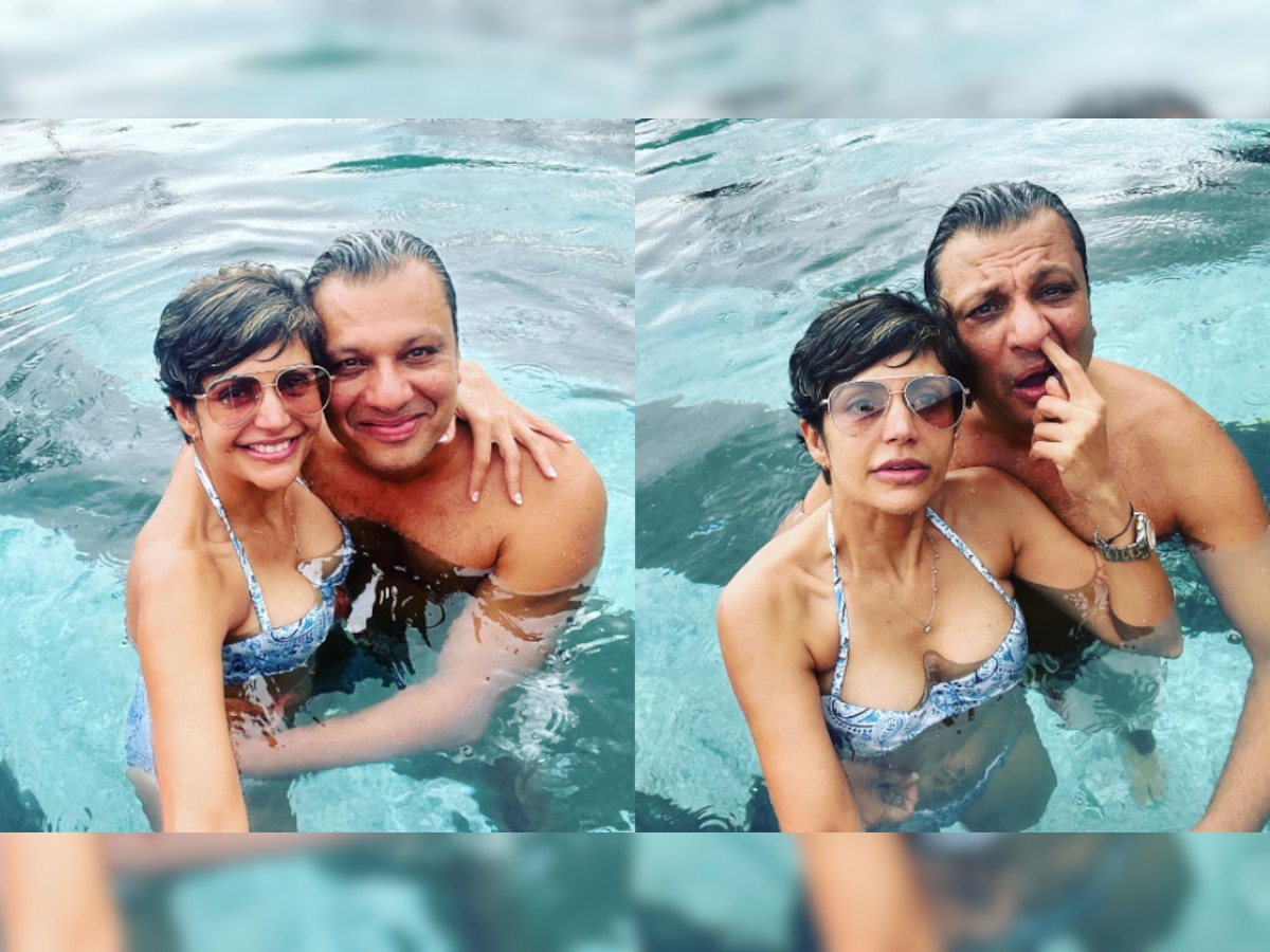 Mandira Bedi gets brutally trolled for posting pool photos with male friend, disables Instagram comments