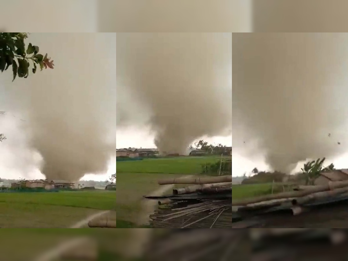 Tornado in Barpeta district before cyclone hits Assam, check video