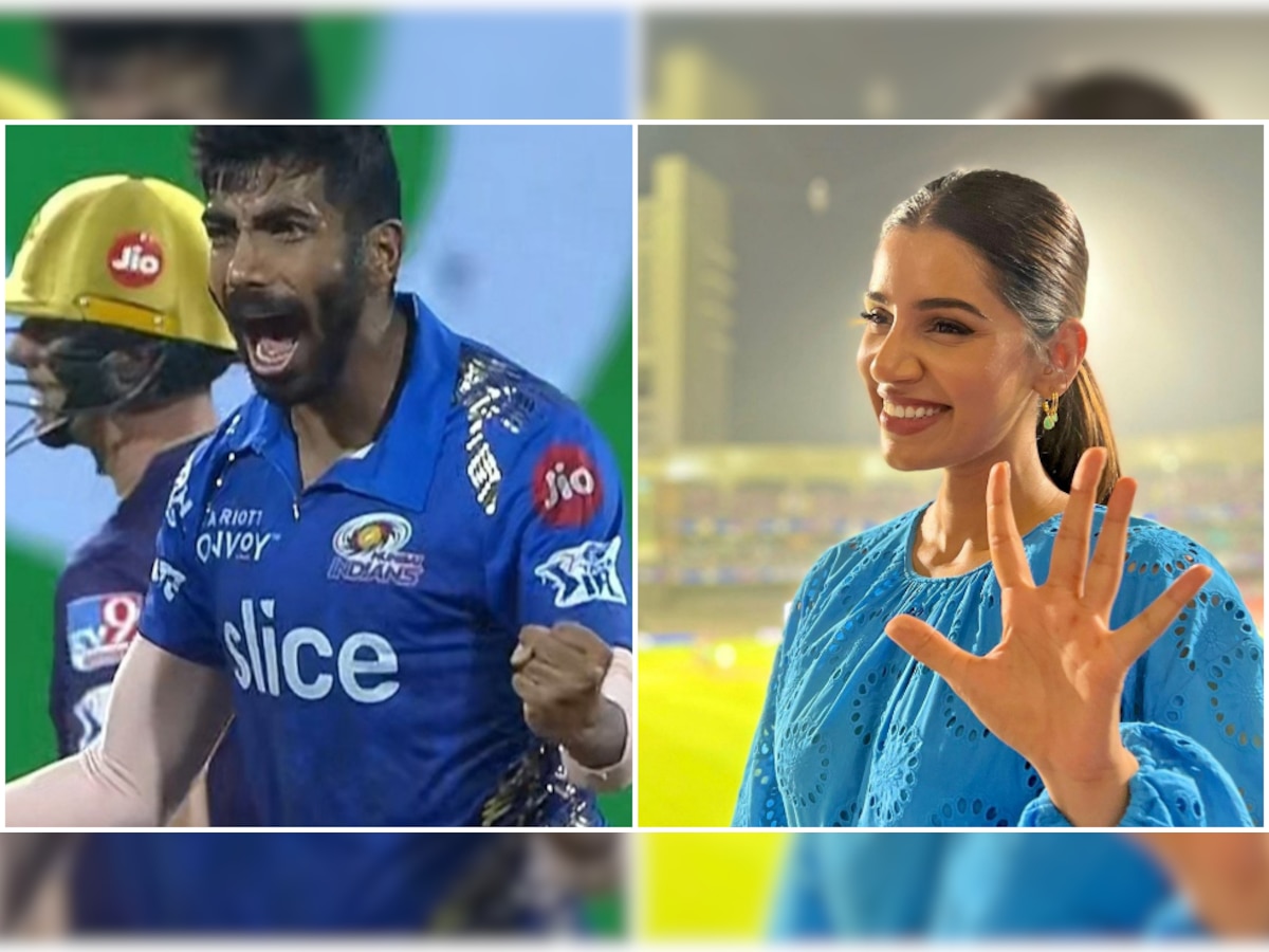 KKR vs MI: Jasprit Bumrah takes 5 wickets in 9 balls, wife Sanjana Ganesan reacts