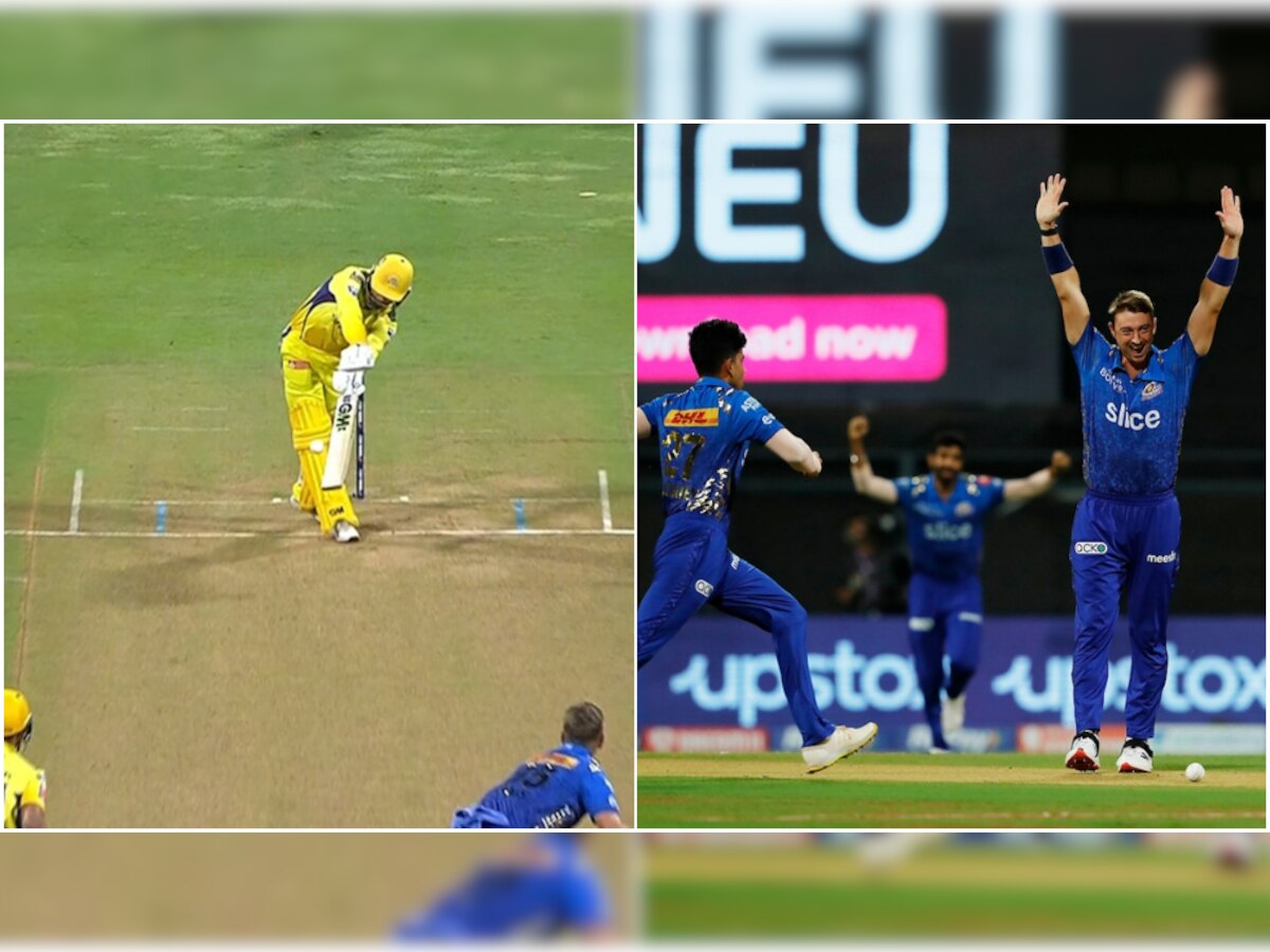 IPL 2022: Watch Devon Conway given LBW out but no DRS available during CSK vs MI match