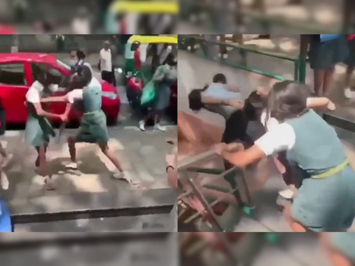 Video of Bengaluru school girls fighting on road goes viral