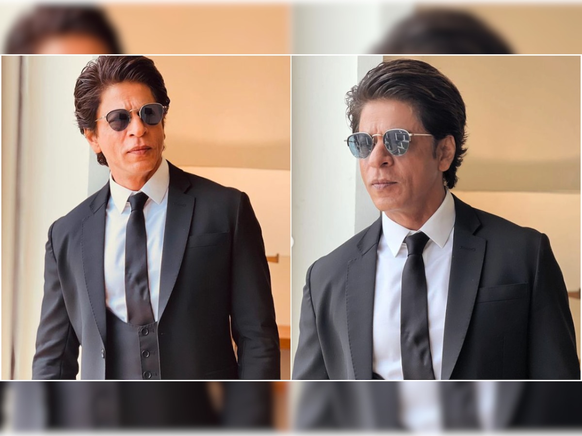 Shah Rukh Khan looks dapper in black suit as he attends event in Delhi