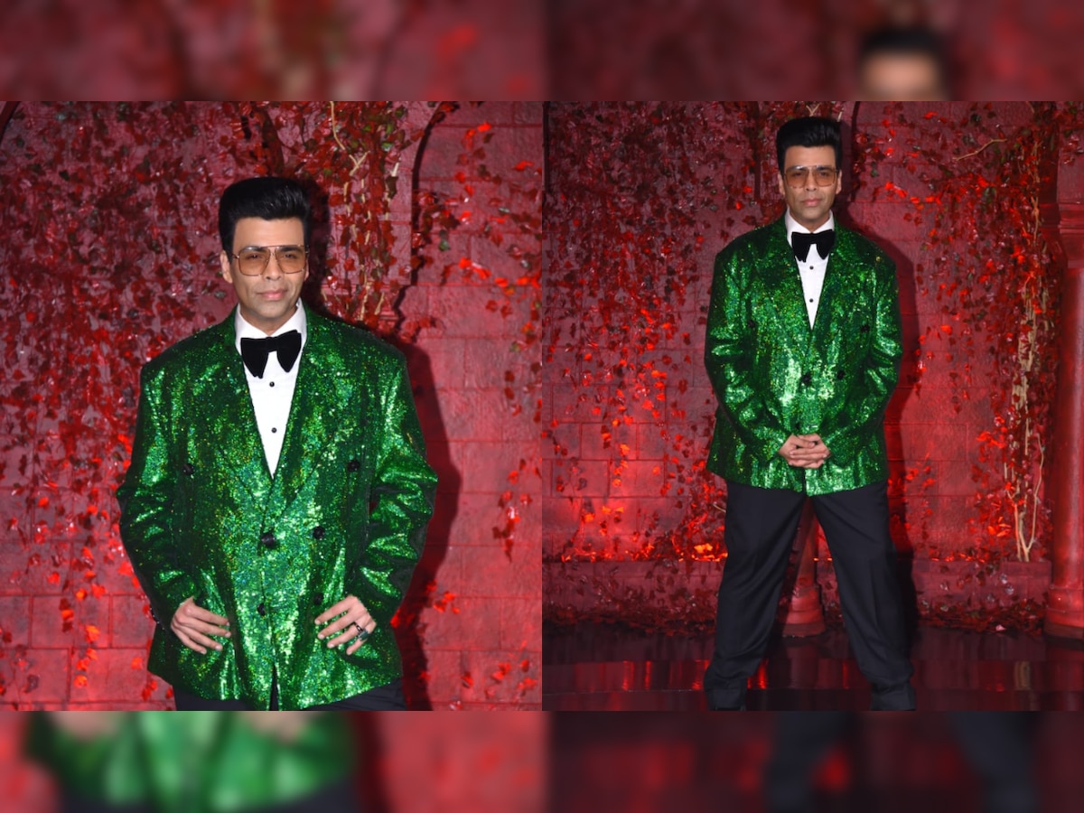 Karan Johar brutally trolled for green shimmery jacket at his birthday bash, netizens say 'Christmas tree lag raha hai'