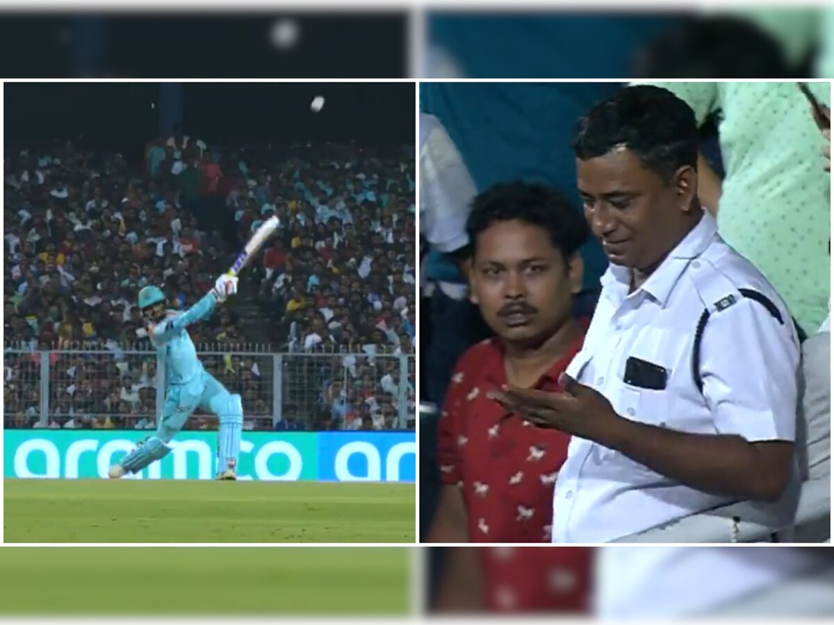 IPL 2022: Deepak Hooda's six injures policeman in stands at Eden Gardens, watch viral video