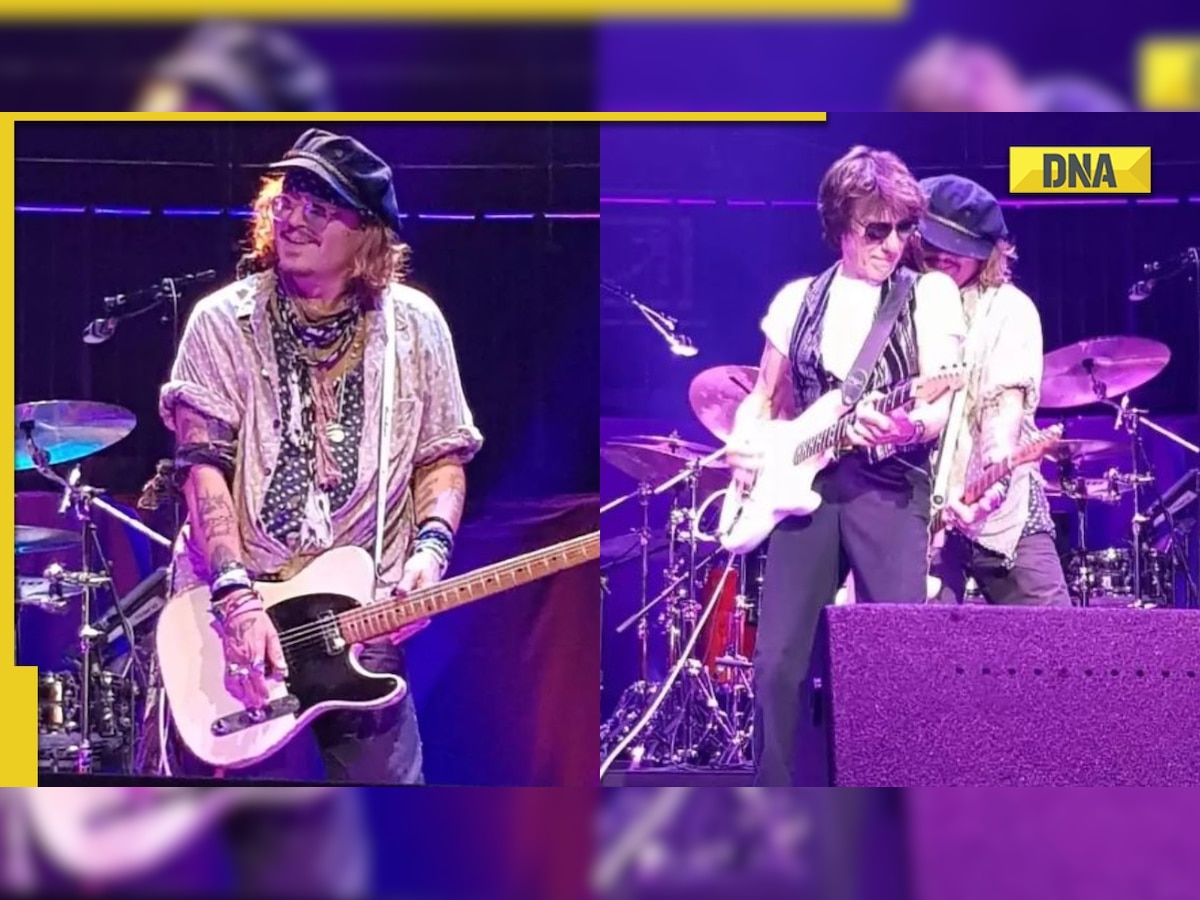 Johnny Depp performs at Jeff Beck's UK concert after Amber Heard trial's closing arguments