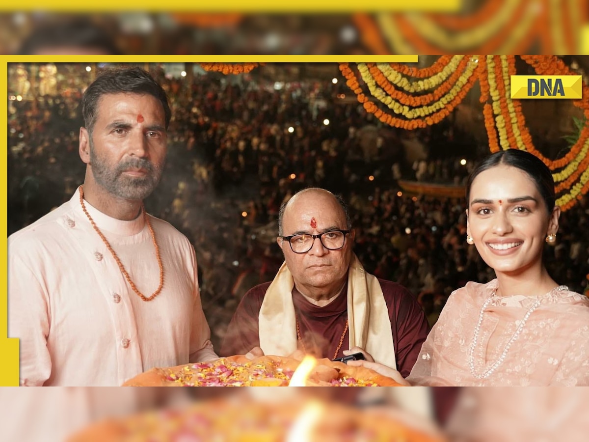 Samrat Prithviraj: Akshay Kumar takes dip in holy Ganga, Manushi Chhillar performs puja in Varanasi
