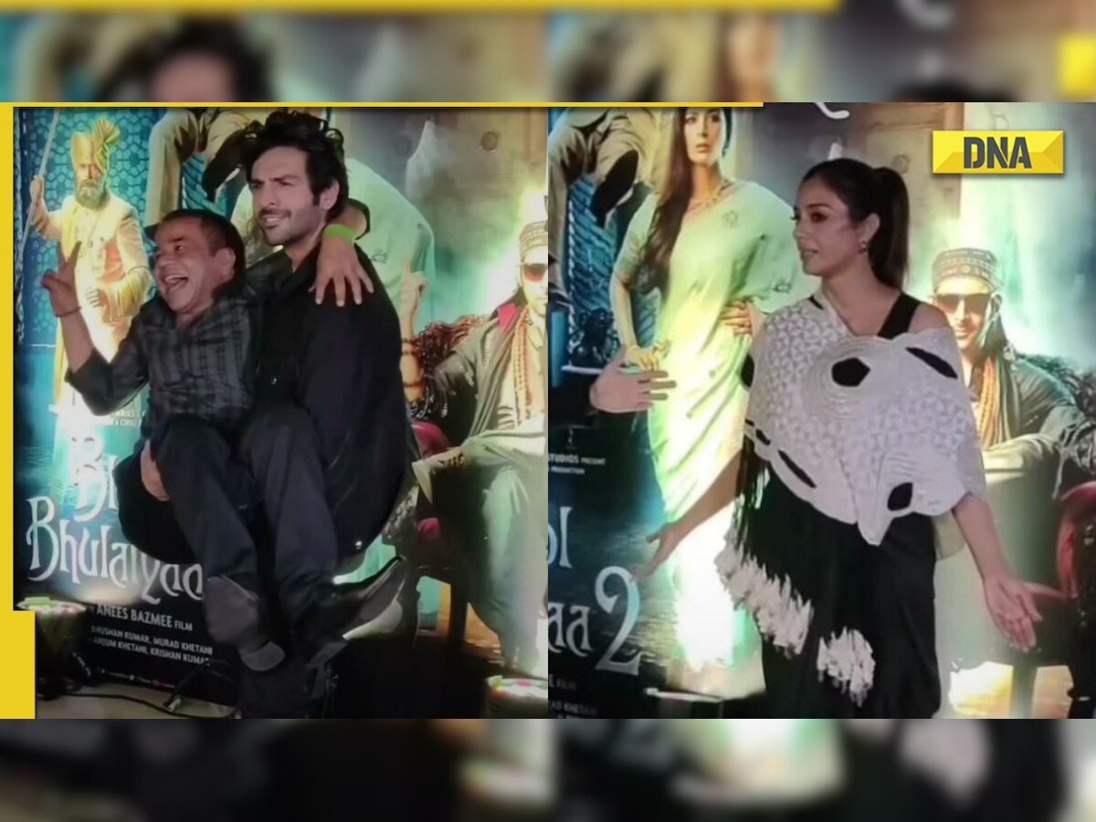 Bhool Bhulaiyaa 2 success party: Kartik Aaryan lifts Rajpal Yadav, Tabu stuns in black and white outfit