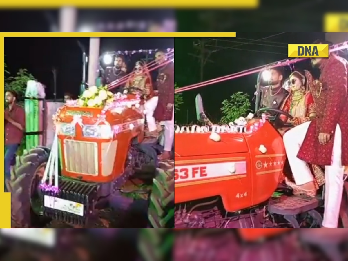 Dulhan ka swag! Viral video shows bride entering wedding venue riding a tractor