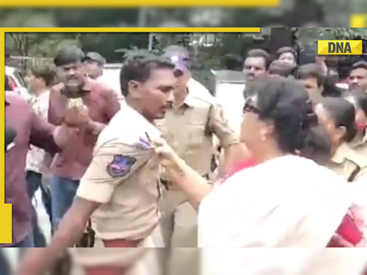 National Herald case: Congress’ Renuka Chowdhury grabs cop’s collar during protest, TRS shares video