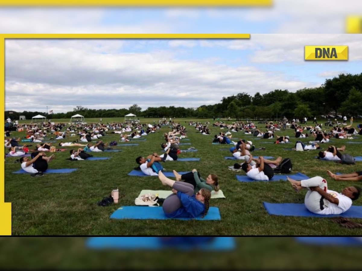 International Yoga Day 2022: वाशिंगटन में अंतर्राष्ट्रीय योग दिवस से पहले अभ्यास सत्र में शामिल हुए सैकड़ों लोग